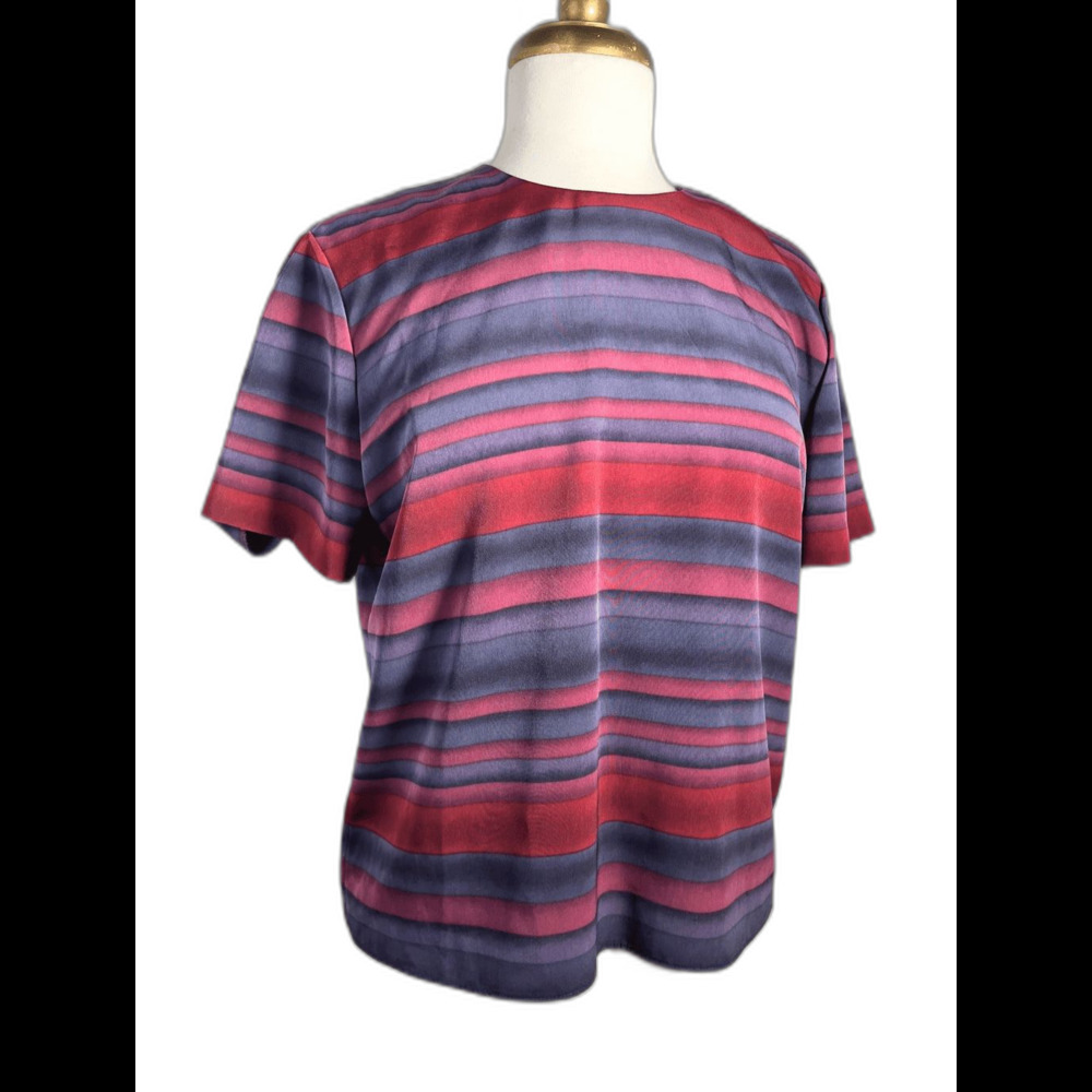 Kasper Blouse Size 6 Y2k 90's Vintage Quiet Luxury Boho Chic Watercolor Blouse